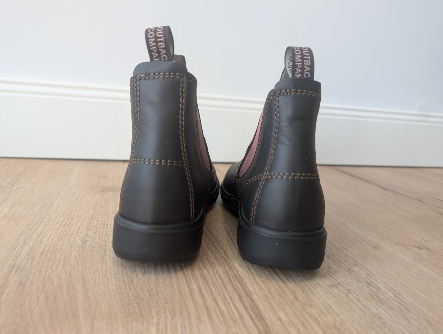 Yabbies Town & Country Chelsea Boots - Dark Brown and Dusty Pink