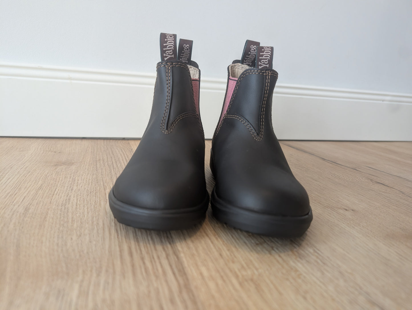 Yabbies Town & Country Chelsea Boots - Dark Brown and Dusty Pink