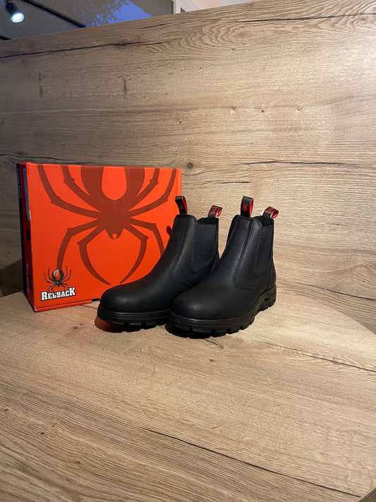 Redback Lederboots in Schwarz